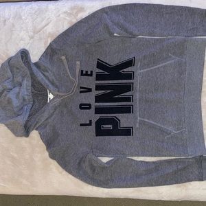 Pink Victoria’s Secrete grey hoodie XS